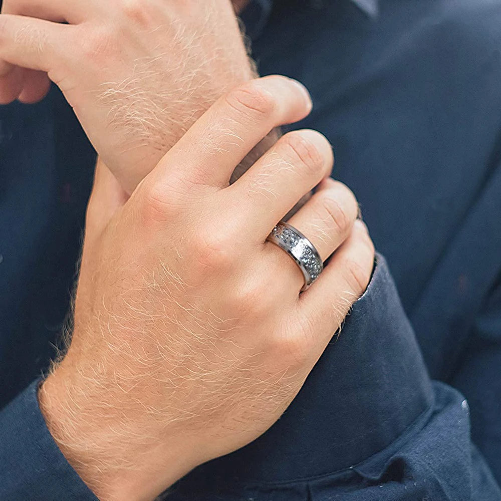 Fashion Men's Carbon Fiber Ring